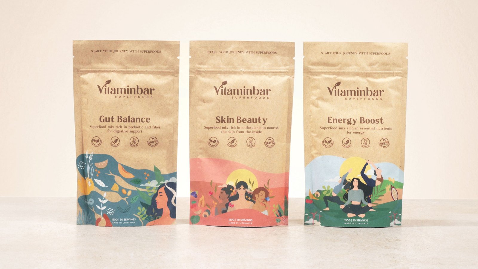 Rinkinys gerai savijautai – trys „Vitaminbar“ mišiniai